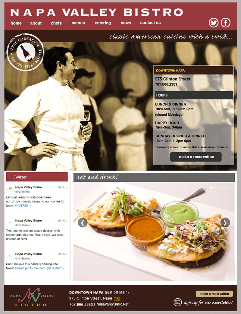 Napa Valley Bistro Website